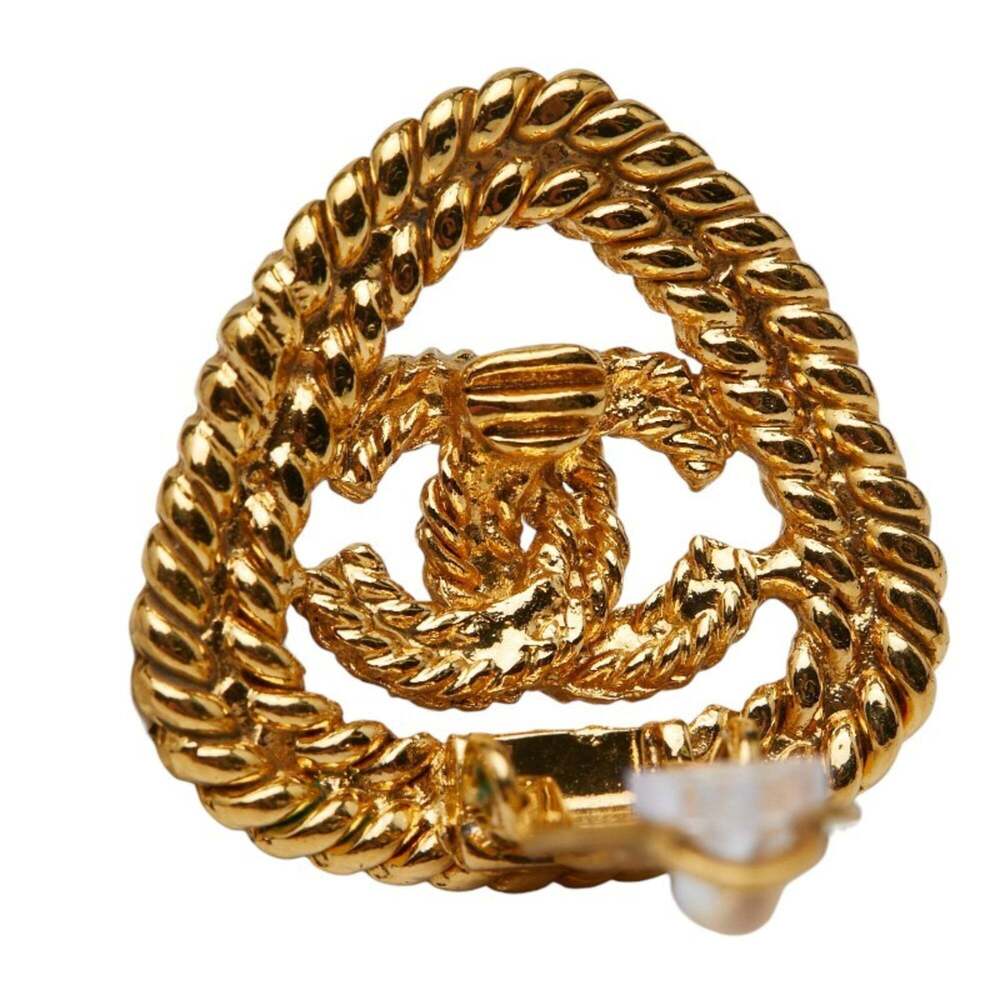 CHANEL Gold Logo Earrings - Picture 4 of 7